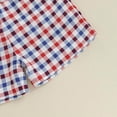 thumbnail image 4 of kaprioy Baby Toddler Boys Summer Shorts Clothing Set, 6 9 12 18 24 Months Short Sleeve Independence Day USA Letters Embroidery T-shirt with Plaid Elastic Waist Shorts 2Pcs Outfits, 4 of 8