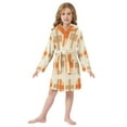 thumbnail image 6 of FORMRS Niños Bathrobe Unisex Hooded Robe Soft Plush Pajamas Sleepwear, Size 4-6T, Beige Geometric Pattern, 6 of 7