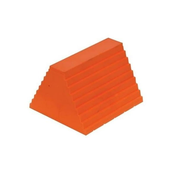 Vestil URWC-8 6 x 9.5 x 8 in. Urethane Standard Eye Bolt Wheel Chock - Orange