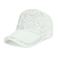 Harpily Clearance Baseball Cap Golf Adjustable Size Dad Hats Gift for Men Women Studded Rhinestone Crystals Ponytail Mesh Shiny Bling Casual Sports un