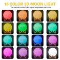 thumbnail image 3 of fastboy Lampe Lune à Impression 3D Changeant de Couleur 16 Couleurs Rechargeable par USB avec Télécommande, 3 of 4