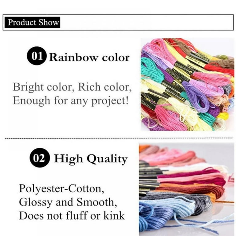 Cross Stitch Thread Multicolor Knitting Cotton Thread Sewing Craft Supplies  5pcs
