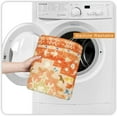 thumbnail image 4 of Boho Tribal Bathroom Runner Rug Orange Cute Floral Bath Mat Non-Slip Machine Washable Long Bathroom Rugs Soft Velvet Oriental Farmhouse Bath Rug for Sink Shower Doormat Tub, 18x47 inch, 4 of 6