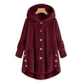 thumbnail image 4 of ZRBYWB Womens Coats Women's Plus Size Casual Color Block Plush Sweatshirt Hoodie Loose Blouse Warm Coat Overcoat For Women, 4 of 5