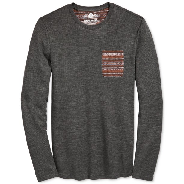 American Rag - Camiseta térmica básica para hombre, gris, extragrande American Rag Camiseta básica