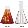 thumbnail image 4 of SKYSONIC 2 PCS Christmas Golden Baubles Hand Towels with Hanging Loop for Bathroom and Kitchen, Hanging Band Towel - Xmas Winter New Year Kitchen Dish Cloth and Bathroom Hand Towels Set , 12"x17", 4 of 6