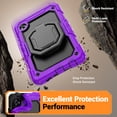 thumbnail image 5 of Case for Samsung Galaxy Tab A9 2023 8.7 inch, 360 Rotating Stand Handle Shoulder Strap Heavy Duty Shockproof Cover, Purple, 5 of 7