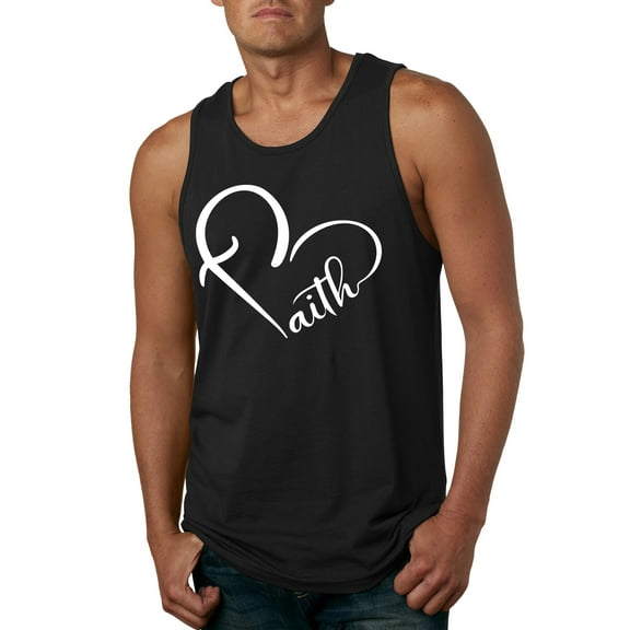 Wild Bobby Heart Made Of Faith Inspirational/Christian Men Graphic Tank Top, Black, Small