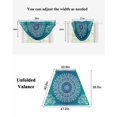 thumbnail image 6 of Waterfall Valances for Windows, Teal Blue Boho Kitchen Sheer Valance Curtains, Retro White Rustic Flower Ethnic Pattern Rod Pocket Elegant Swag Valances for Living Room Bedroom, 47.2"x38.5", 3 Panel, 6 of 8