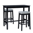 thumbnail image 3 of Contemporary Home Living 3-Piece Bar Table and Stool Set- 47.25" - Black and Gray, 3 of 9