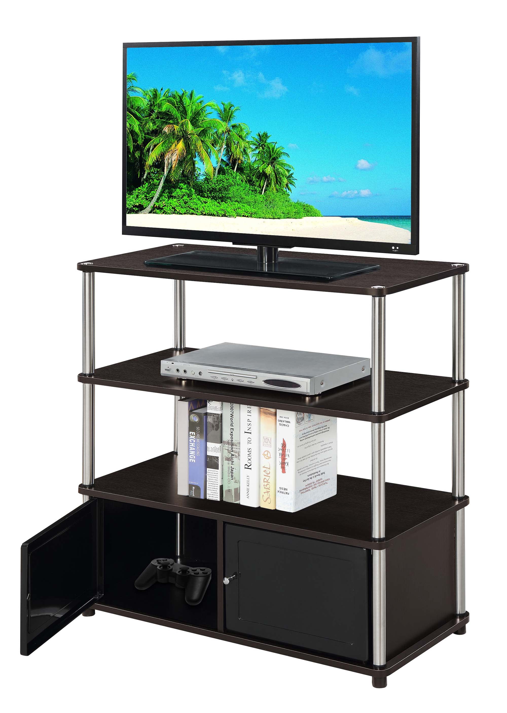 Convenience ConceptsDesigns2Go Highboy TV Stand with Storage Cabinets and Shelves for TVs up to 40 Inches, Espresso
