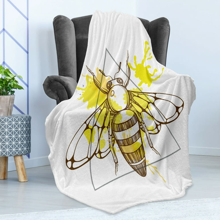 Queen Bee Soft Flannel Fleece Throw Blanket, Makhenda Patterned
