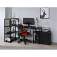 thumbnail image 4 of Bowery Hill Wooden Top 2-Shelf Writing Desk with Open Metal Base in Black, 4 of 7