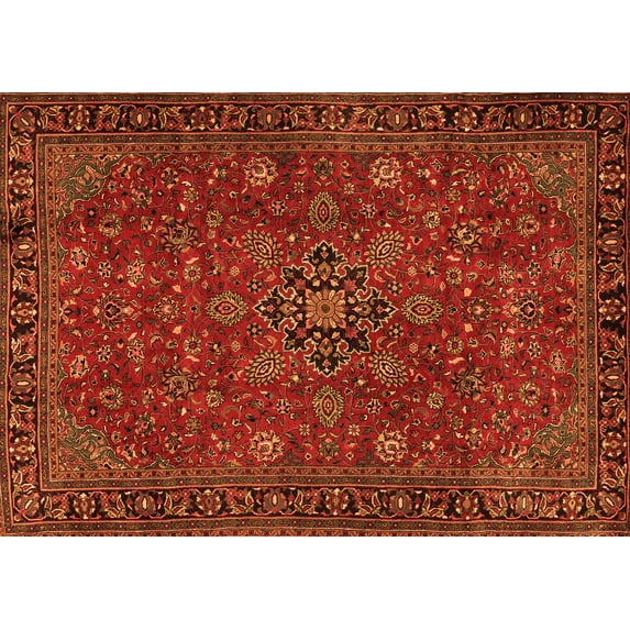 Ahgly Company Indoor Rectangle Persian Orange Traditional Area Rugs, 4' x 6'