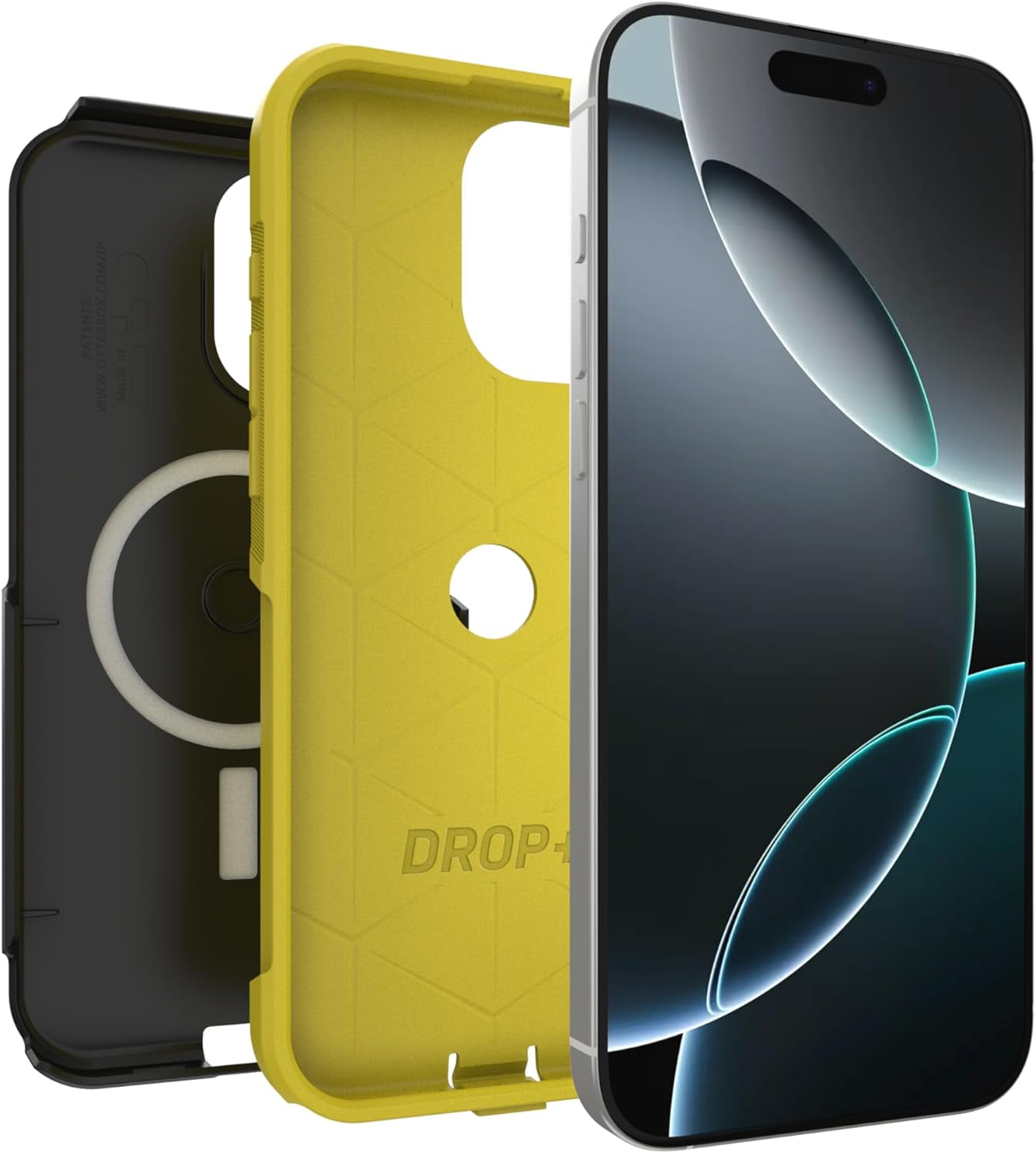 OtterBox iPhone 16 Pro Max (Only) - Commuter Series MagSafe Case - Night (Black & Yellow) - Built-in Magnets - Slim & Tough - Pocket-Friendly - with Port Protection - Non-Retail Packaging