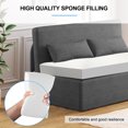 thumbnail image 7 of BALUS Twin Size Pull Out Sofa Bed, 40" Convertible Loveseat Sleeper Sofa with 2 Pillows and Foldable Mattress, Dark Grey, 7 of 7