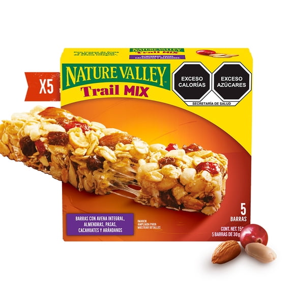 Barras de granola Nature Valley Trail Mix 5 pzs