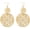 gold, variant on Boho Filigree Hollow Out Geometric Dangle Drop Earrings for Women Retro Double Round Disc Statement Metallic Cutout Metal Flower Large Earrings Ethnic Style Jewelry Gifts