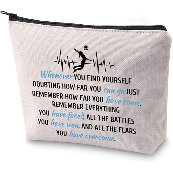 Volleyball Player Gift Volleyball Mom Inspirational Gift Volleyball Coach Zipper Pouch Makeup Bag