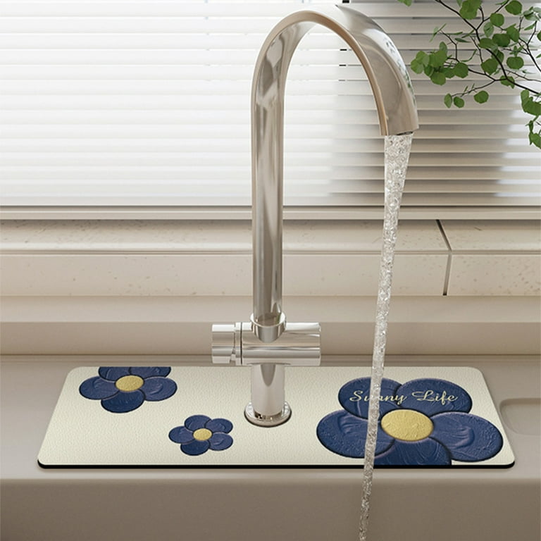 KAOU Faucet Draining Mat Kitchen Faucet Absorbent Mat Non-Slip