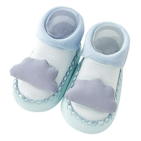 

NIUREDLTD Summer Children Toddler Shoes Boys Girls Short Sock Shoes Flat Bottom Solid Color Star Moon Pattern Size 13