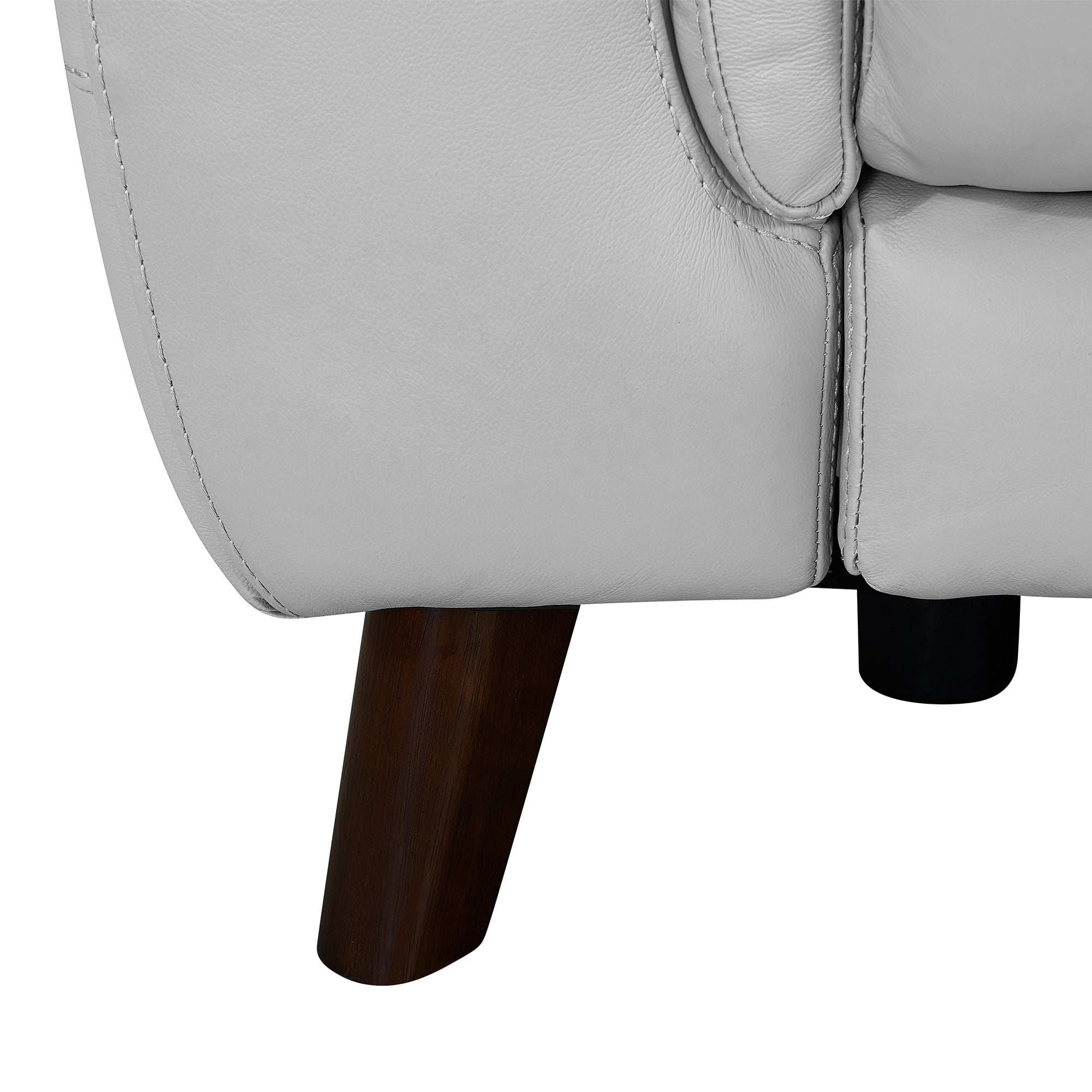 Lizette Top Grain Leather Dove Grey Power Recliner Loveseat with USB