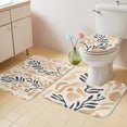 thumbnail image 4 of Abstract Color Block Bathroom Rugs Set Black Yellow Ocean Coral Non Slip Absorbent Soft Bath Mats 3 Piece Set with Bathroom Rug, U-Shaped Floor Mat, Toilet Seat Cover Large Size, 4 of 9