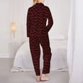 thumbnail image 3 of KLL Red Skulls 4 Print Women's Long Sleeve Pajamas with Pants Sleepwear Loungewear 2 Set-XX-Large, 3 of 8