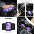 thumbnail image 5 of Renewold Dolphin Moon Violet Car Seat Covers Front Seats Set of 12, Steering Wheel Cover Seatbelt Cushion Pad Center Console Cover Trash Bin Sunglass Holder Rearview Mirror Cover Cup Holder Keychain, 5 of 7
