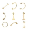 thumbnail image 4 of 9Pcs Belly Button Rings Navel Piercing Rings Body Piercing Jewelery Rings for Gold, 4 of 9