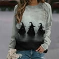 thumbnail image 5 of Funny Shirts for Women Halloween Ghost Crew Neck Sweatshirts Loose Fleece Lined Cute Graphic Pullover Tops Khaki, L, 5 of 5