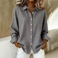 thumbnail image 2 of Women's Elegant Plaid Button Down Shirt Long Sleeve Gingham Business Blouse Tops Women Soft Lightweight Loose Shirts Daily Office Travel Outfits, Black L, 2 of 4
