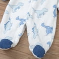 thumbnail image 5 of Baby Fleece Footed Jumpsuit Infant Soft Plush Hooded Bear Onesie Newborn Long Sleeve Romper Girls Winter Clothes, Blue, 0 Months, 5 of 7