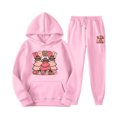 thumbnail image 1 of Gibobby Conjunto de sudadera para mujer Conjunto de sudadera con capucha de invierno para mujer, chándal informal de terciopelo con corazón de amor de Color s(Rosa,M), 1 of 2