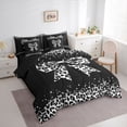 thumbnail image 3 of Castle Fairy Grey Ribbon Bow Bedding Comforter Set,Vintage Leopard Queen Bedding Sets, 3 of 8