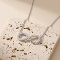 thumbnail image 3 of SFTING Necklace for Woman 925 Sterling Silver Infinity Intertwined Pendant 5A CZ Adjustable Chain Anniversary Birthday Gift for Her, 3 of 6
