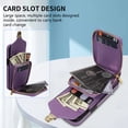 thumbnail image 2 of Allytech Wallet Case for iPhone 11, [Large Capacity] Wallet Case with Card Slots & Zipper Pocket, Premium PU Leather Metal Snap Kickstand Shockproof Case with Shoulder Strap, Purple, 2 of 8