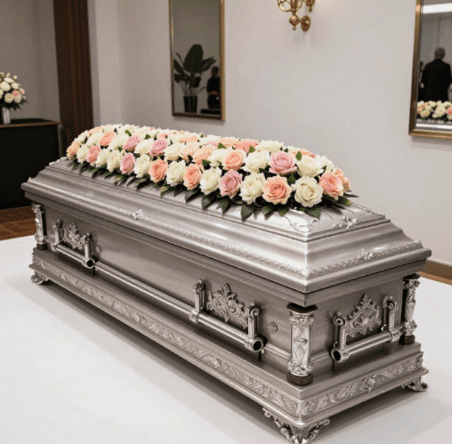 Casket Saddle Flower Display with Reservoir and Brackets, Double Size 21" x 8", with Non-Slip Rubber Feet, Foam Not Included (Green Double)