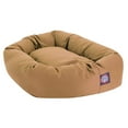 Majestic Pet Solid Poly/Cotton Bagel Dog Bed Machine Washable Khaki Extra Large 52" x 35" x 11