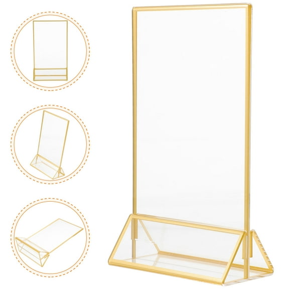 TABLETREANDS Display Holder Golden Acrylic 1Set 7.3X4.2X2.4In