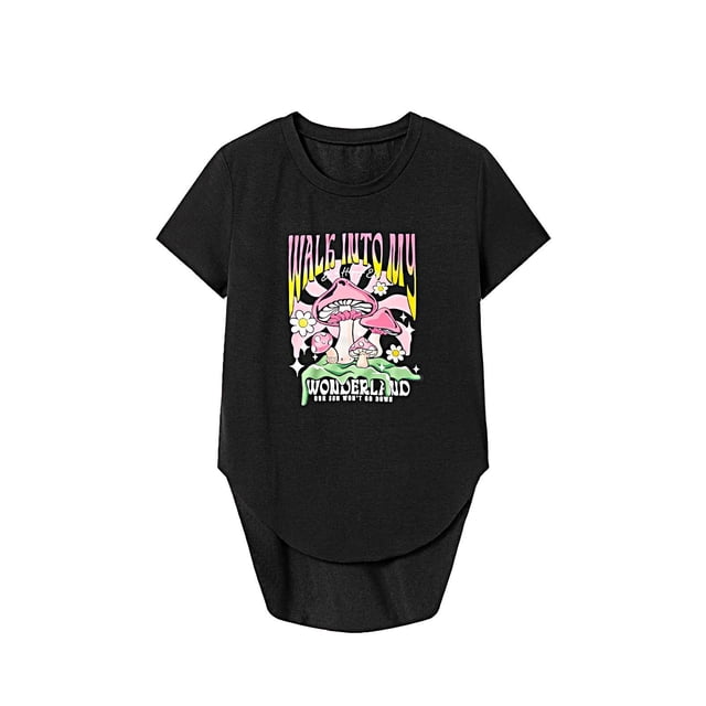 Camiseta de mujer de verano clásica con cuello redondo y cuello redondo para viajes por la calle XL