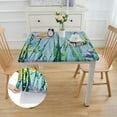 thumbnail image 2 of HAOXIT Meadow Fabric Bordered Tablecloth - Blue Gingham Wrinkle and Stain Resistant Checkered Fabric Spring Tablecloth 36*36, 2 of 8