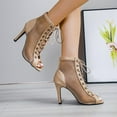 thumbnail image 4 of Zapatos Bomba Botines Verano Baile Sandalias Malla Altas Mujeres La Mujer., 4 of 8