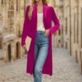 thumbnail image 7 of Brnmxoke Women's Long Velvet Cardigan Jacket Casual Open Front Long Sleeve Vintage Lapel Cardigan Coats Solid Velour Maxi Cardigan Sweater Pink,S, 7 of 7