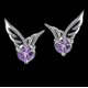 thumbnail image 4 of Rhinestone Ear Stud Earrings Jewelry Gift Womens Girlswhite, Purple2 Pairs, 4 of 4