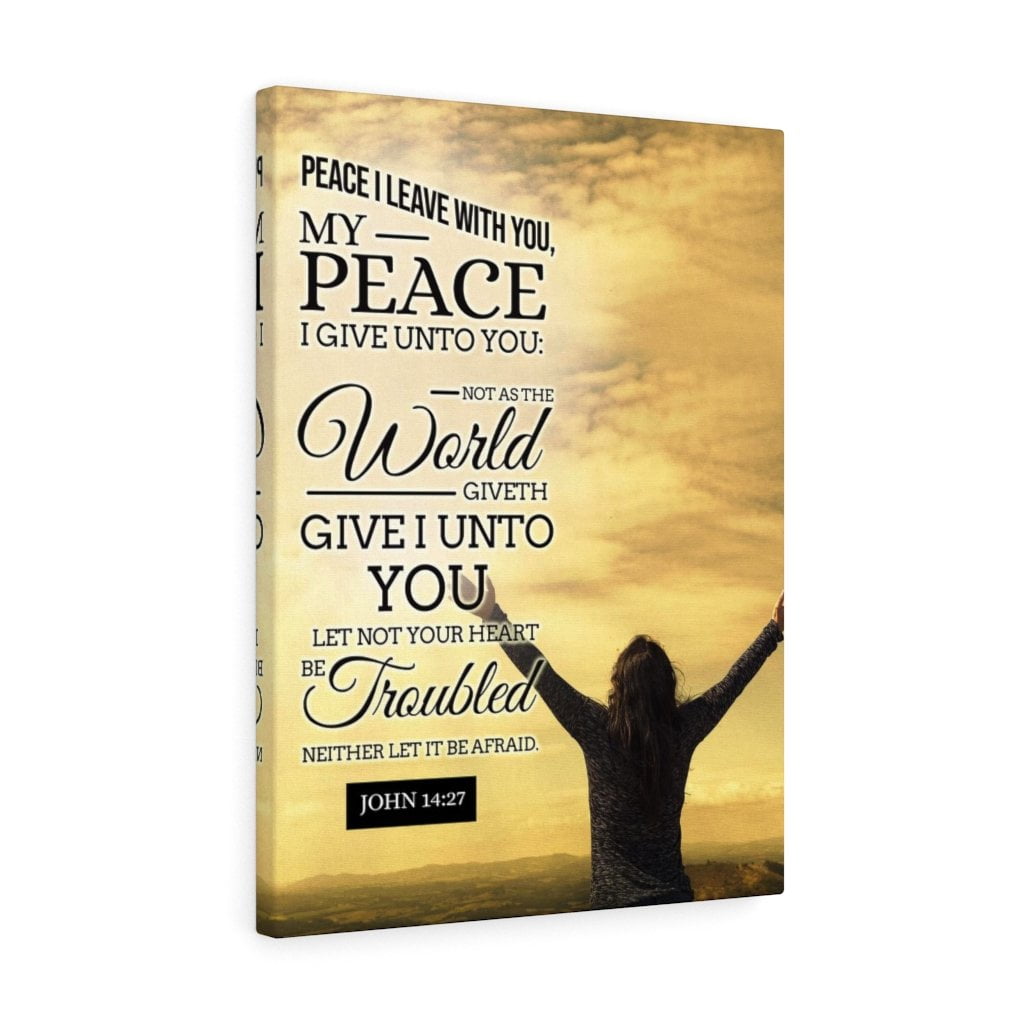 Bible Verse Canvas Peace I Leave With You John 1427 Christian Home