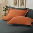 thumbnail image 4 of Aisbo Orange/Dark Grey Queen Size Comforter Set, 3 Piece Bed in a Bag, Reversible Comforter Set Soft and Lightweight,All Season Down Alternative Bed Comforter with 2 Pillow Shams, 4 of 8