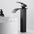 thumbnail image 1 of Grifo de lavabo ACTIVE cascada negro alto mezclador de agua fría y caliente, 1 of 4