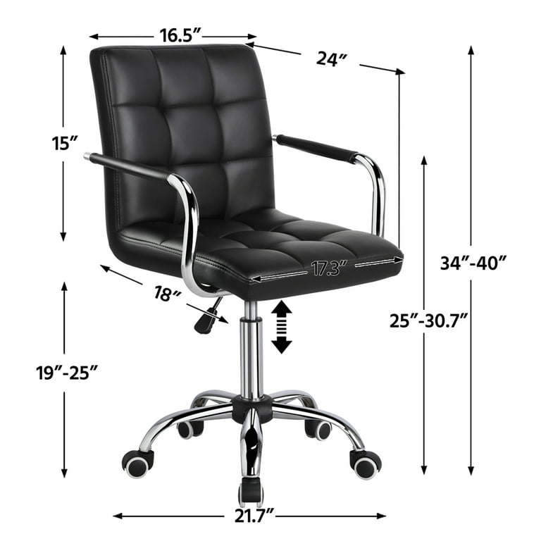 Yaheetech Modern Height Adjustable PU Leather Office Chair