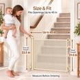 thumbnail image 3 of SPACEANY Retractable Baby Gate, Mesh Safety Gate for Doorways and Stairs, 45 inches Wide, Cream, 3 of 9